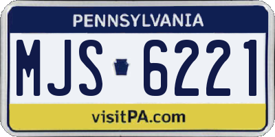 PA license plate MJS6221