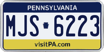PA license plate MJS6223