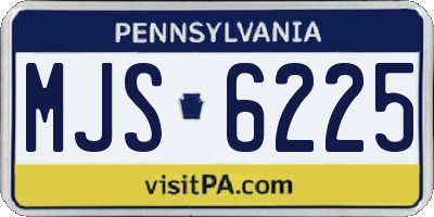 PA license plate MJS6225