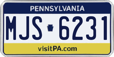 PA license plate MJS6231