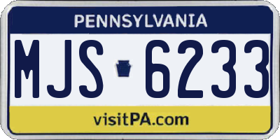 PA license plate MJS6233