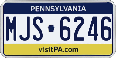 PA license plate MJS6246