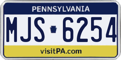 PA license plate MJS6254
