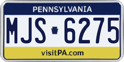 PA license plate MJS6275