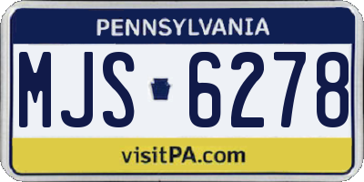 PA license plate MJS6278