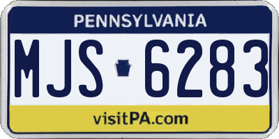 PA license plate MJS6283