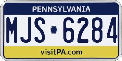 PA license plate MJS6284