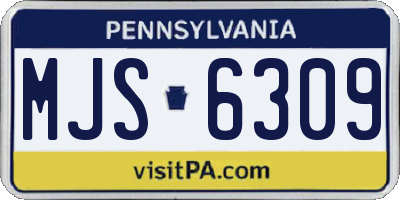 PA license plate MJS6309