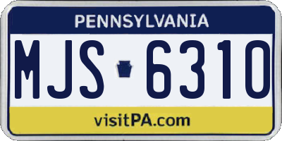 PA license plate MJS6310