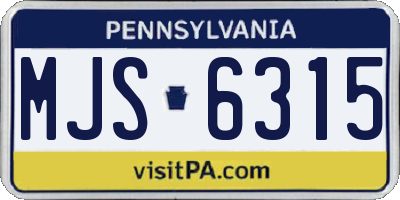 PA license plate MJS6315