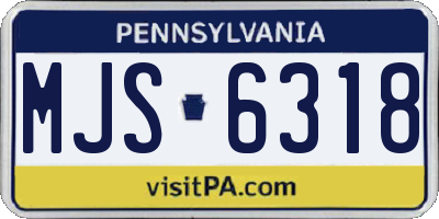 PA license plate MJS6318