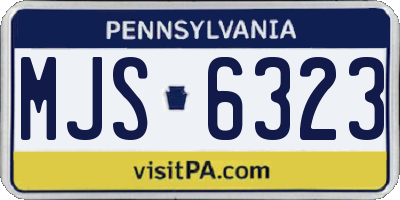 PA license plate MJS6323