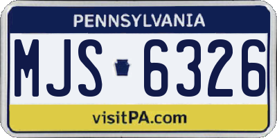 PA license plate MJS6326