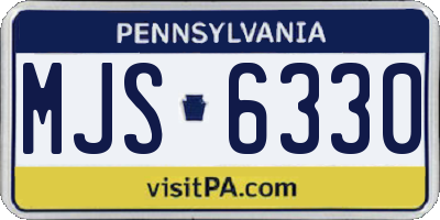PA license plate MJS6330