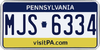 PA license plate MJS6334