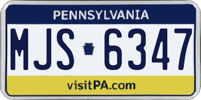 PA license plate MJS6347
