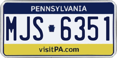 PA license plate MJS6351