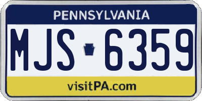 PA license plate MJS6359