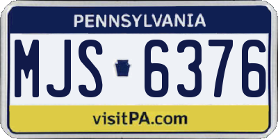 PA license plate MJS6376