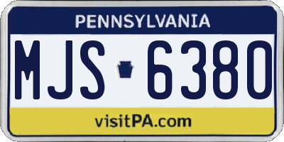 PA license plate MJS6380