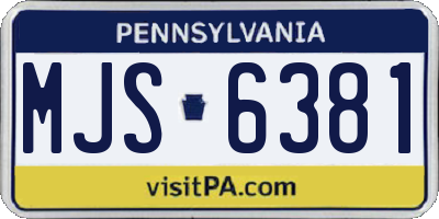 PA license plate MJS6381