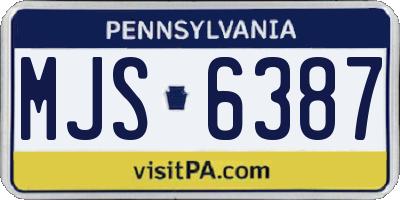 PA license plate MJS6387