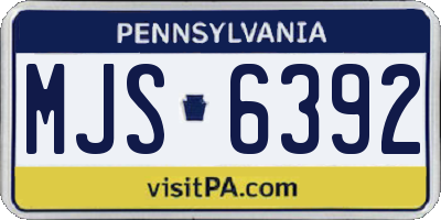 PA license plate MJS6392