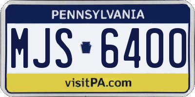 PA license plate MJS6400