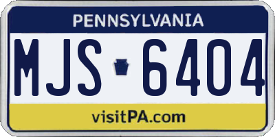 PA license plate MJS6404