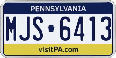 PA license plate MJS6413