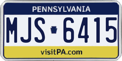 PA license plate MJS6415