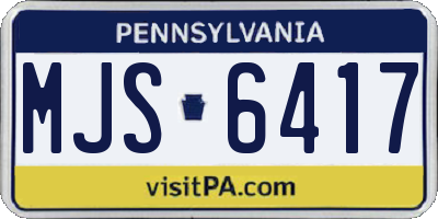 PA license plate MJS6417