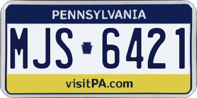 PA license plate MJS6421
