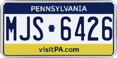 PA license plate MJS6426