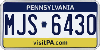 PA license plate MJS6430
