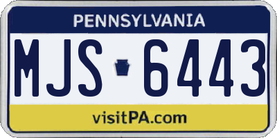 PA license plate MJS6443