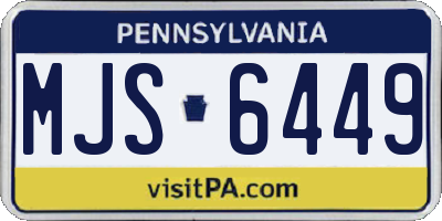 PA license plate MJS6449