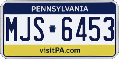 PA license plate MJS6453