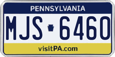 PA license plate MJS6460