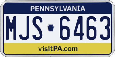 PA license plate MJS6463