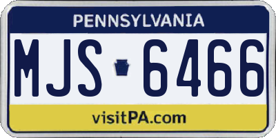 PA license plate MJS6466
