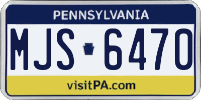 PA license plate MJS6470