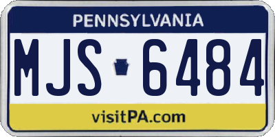 PA license plate MJS6484