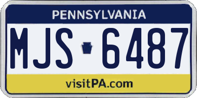 PA license plate MJS6487