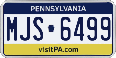 PA license plate MJS6499