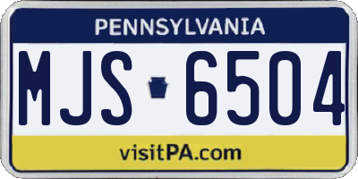 PA license plate MJS6504
