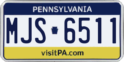 PA license plate MJS6511