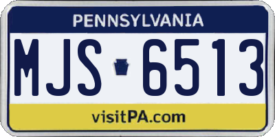 PA license plate MJS6513
