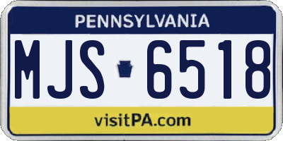 PA license plate MJS6518