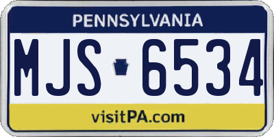 PA license plate MJS6534